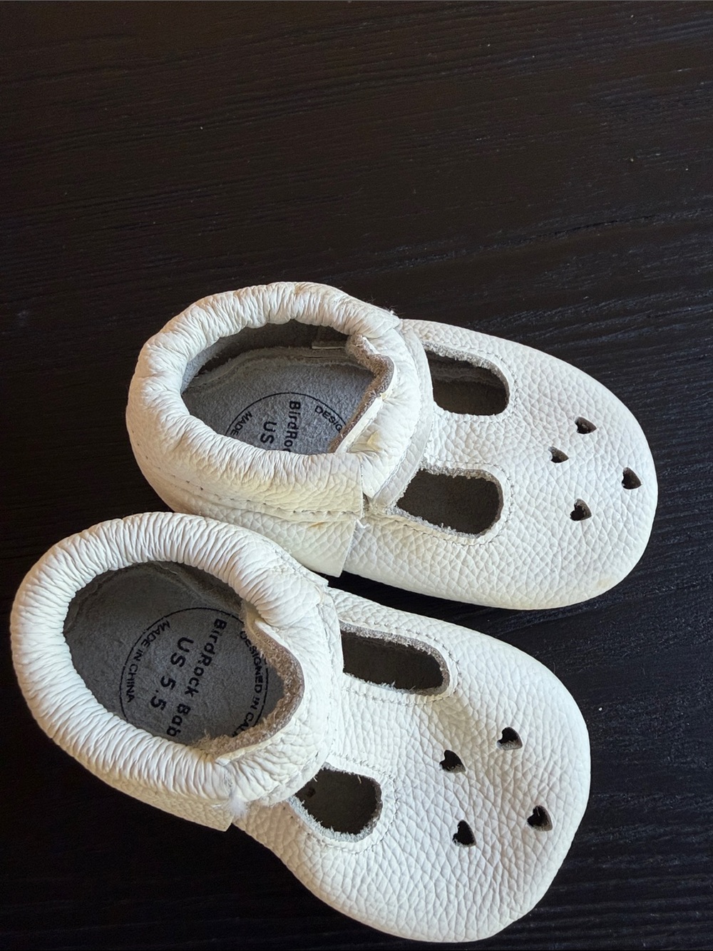 BirdRock Baby White Baby/Toddler Mary Jane Shoes - Soft Leather